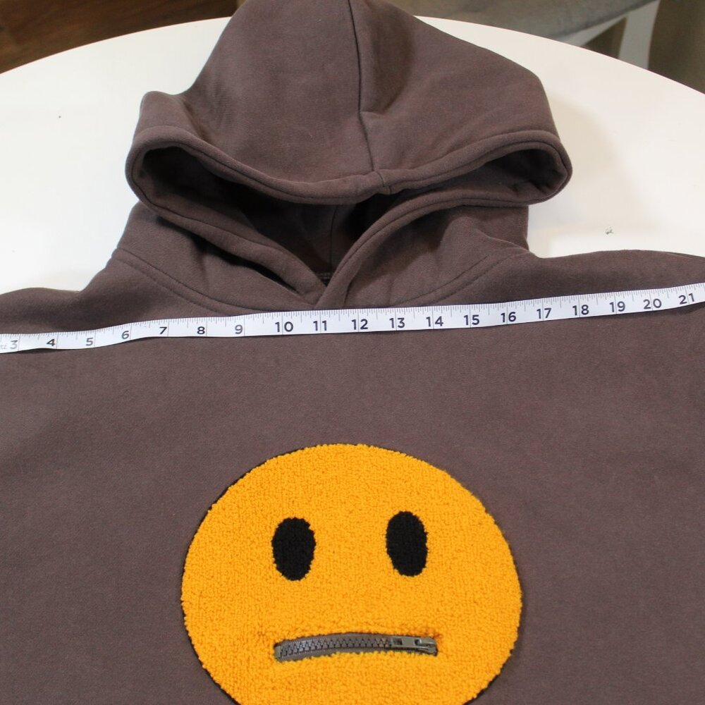 Neutral Hoodie Emoji Drew Mascot Brown and Yellow zipper New w/o Tags  size L - Picture 6 of 15
